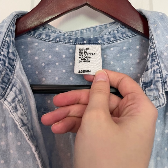 H&M Polka Dot Chambray Tunic - Picture 2 of 11